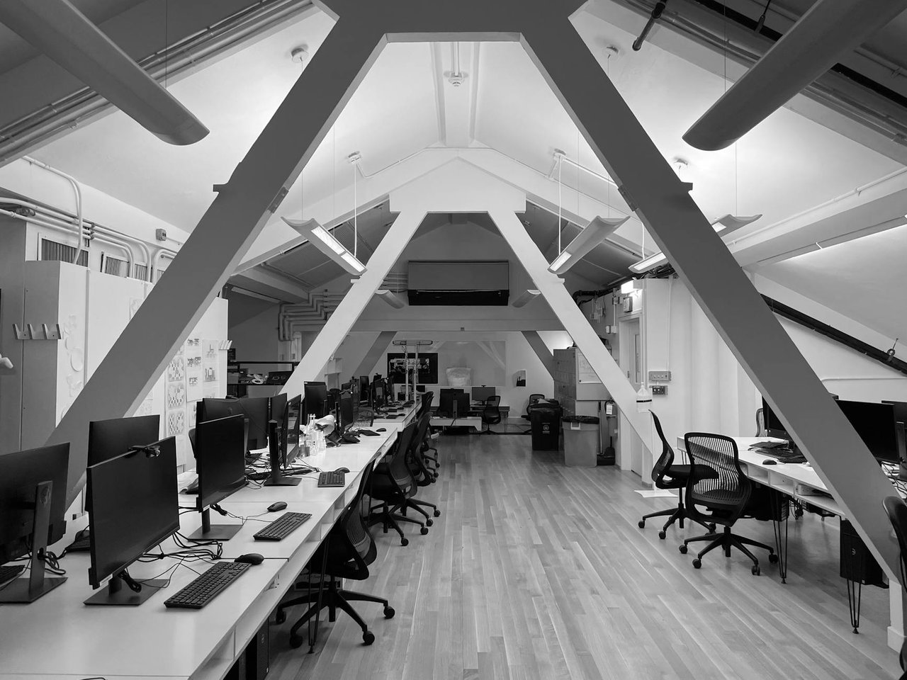 Modern office environment focused on healthcare technology solutions